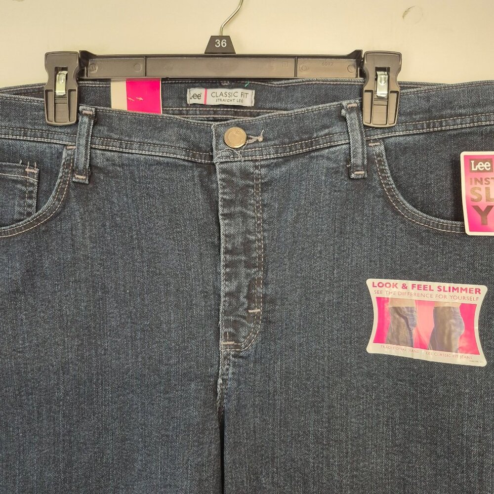 Lee Womens Classic Fit Straight Leg Jeans Instantly Slims You 18W Medium Stretch - Picture 2 of 7